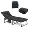 Coast Campingligstoel - Opvouwbaar - Verstelbaar - Matras - Draagbaar - 175 x 71 x 70 cm - Zwart