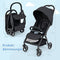 Coast Reisbuggy - Lichtgewicht Kinderwagen - Verstelbare Rugleuning Zonnekap - Zwart/Grijs