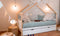 Hypnia - Peuterbed - Kinderbed - Huisbed Odyssee - Kinderbedden 90 x 200 - Lattenbodem - Bedbodem - 2 Opberglades - Zonder Bedhek - Eenvoudige Montage - Goed Verstevigd - Tijdloze Bedbodem - Geschikt Voor Ieder Matras