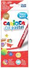 Carioca oliepastels, doos van 12 stuks in geassorteerde kleuren 6 stuks