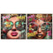 Schilderij Home ESPRIT Zwart Modern chica Coating 82 x 4 x 82 cm (2 Stuks)