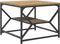 vidaXL - Salontafel - met - Plank, - Artisan - Eiken, - 51x50x40 - cm, - Gemaakt - van - Gelaagd - Hout