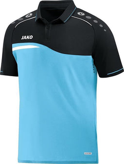 Jako Competition 2.0 Polo Kind Aqua-Zwart Maat 140