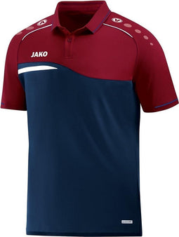 Jako Competition 2.0 Polo Kind Marine-Donker Rood Maat 140