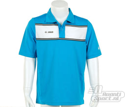 Jako - Polo Player Junior - Kinder Tennis Polo's - 128 - AzurBlue/White