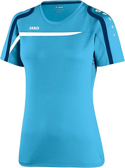 Jako - T-Shirt Performance Dames - aqua/wit/marine - Maat 42 - 44