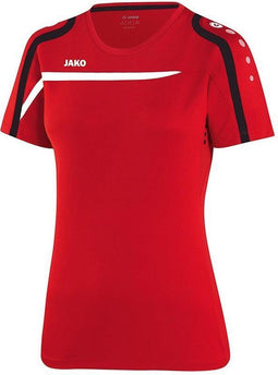 Jako - T-Shirt Performance Dames - rood/wit/zwart - Maat 34 - 36