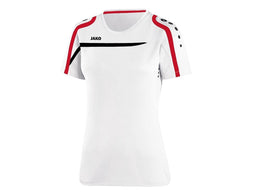 Jako - T-Shirt Performance Dames - wit/zwart/rood - Maat 38 - 40
