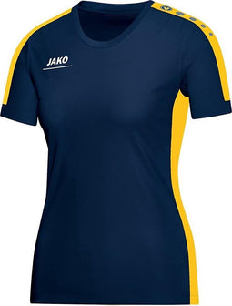 Jako - T-Shirt Striker - Shirt Blauw - 34 - 36 - marine/geel