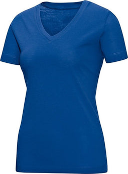 Jako Team V-Hals Dames T-Shirt - Voetbalshirts - blauw kobalt - 38