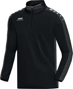 Jako - Zip top Striker Junior - Trainingstrui voetbal Junior Zwart - 128 - zwart/grijs