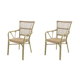 James Bistrostuhl Rattan – Bambus-Weiß/Schwarz - SÄTZE VON 2