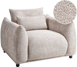 JAMSA - Fauteuil - Beige - Bouclé