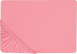 JANBU - Laken - Koraalrood - 90 x 200 cm - Katoen