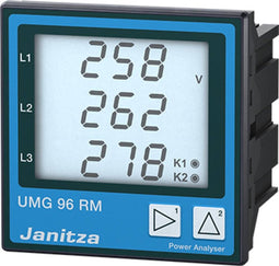 Janitza UMG 96RM-P L-N: 10-300 VAC, L-L: 18-520 VAC
