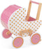 Janod Candy Chic - Houten Poppenwagen - Voor Poppen Tot 42 Cm - Robuuste En Realistische Kinderwagen - Geschikt Vanaf 18 Maanden