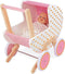 Janod Candy Chic - Houten Poppenwagen - Voor Poppen Tot 42 Cm - Robuuste En Realistische Kinderwagen - Geschikt Vanaf 18 Maanden