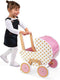 Janod Candy Chic - Houten Poppenwagen - Voor Poppen Tot 42 Cm - Robuuste En Realistische Kinderwagen - Geschikt Vanaf 18 Maanden