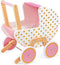 Janod Candy Chic - Houten Poppenwagen - Voor Poppen Tot 42 Cm - Robuuste En Realistische Kinderwagen - Geschikt Vanaf 18 Maanden