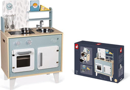Janod Keuken - Wooden Feather - Houten Speelgoedkeuken Met Zachte Kleuren - 5 Accessoires Inbegrepen - Hoogte Werkblad: 50 Cm - Geschikt Vanaf 3 Jaar