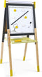 Janod Schoolbord - Grijs/Geel Bord - In Hoogte Verstelbare Poten - Magnetische Witte Zijde En Krijtbordzijde - Inclusief Veel accessoires - Geschikt Vanaf 3 Jaar