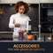 JAP Appliances ForceBlend F2 - 5in1 Staafmixer set (1500W) - Inclusief hakmolen, maatbeker, ice crusher, garde en klopper - Voor soep, vlees, smoothies en baby hapjes - Zwart/RVS