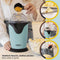 JAP Appliances Happy Pops - Retro popcorn machine (2-3 personen) 1200W - Inclusief maat- en botersmeltlepel - Klaar binnen 3 minuten - Zonder olie - Blauw