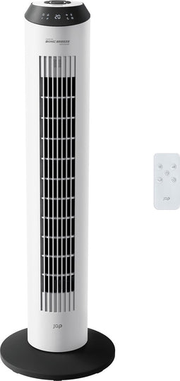 JAP Appliances Vancouver - 2 in 1 Stille ventilator (48dB) en luchtreiniger (Ionisator) - Torenventilator met afstandsbediening en timer - 6 Standen - Mat wit
