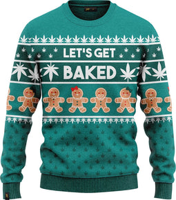 JAP Christmas Foute kersttrui (maat 2XL) - 100% Gerecycled - Kriebelt niet - Kerstcadeau volwassenen - Kersttrui dames en heren XXL - Let's get baked - Groen