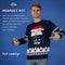 JAP Christmas Foute kersttrui (maat XL) - 100% Gerecycled - Kriebelt niet - Kerstcadeau volwassenen - Kersttrui dames en heren - Santa let it snow - Blauw