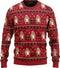 JAP Christmas Kersttrui (maat 2XL) - 100% Gerecycled - Kriebelt niet - Kerstcadeau volwassenen - Foute Kersttrui dames en heren XXL - Beer met geschenk - Rood