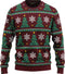 JAP Christmas Kersttrui (maat 4L) - 100% Gerecycled - Kriebelt niet - Kerstcadeau volwassenen - Foute Kersttrui dames en heren - Kerstboom - Donker rood