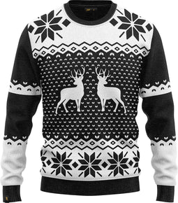 JAP Christmas Kersttrui (maat 4XL) - 100% Gerecycled - Kriebelt niet - Kerstcadeau volwassenen - Foute Kersttrui dames en heren XXXXL - Classic one - Zwart