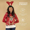JAP Christmas Kersttrui (maat 4XL) - 100% Gerecycled - Kriebelt niet - Kerstcadeau volwassenen - Foute Kersttrui dames en heren XXXXL - Rudolf het Rendier - Rood