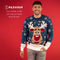 JAP Christmas Kersttrui (maat L) - 100% Gerecycled - Kriebelt niet - Kerstcadeau volwassenen - Foute Kersttrui dames en heren - Rudolf het Rendier - Donker blauw