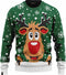 JAP Christmas Kersttrui (maat XL) - 100% Gerecycled - Kriebelt niet - Kerstcadeau volwassenen - Foute Kersttrui dames en heren - Rudolf het Rendier - Groen