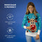 JAP Christmas Kersttrui voor kinderen (maat 110/116) - 100% Gerecycled - Kriebelt niet - Kerstcadeau - Foute Kersttrui jongens en meisjes (5/6 jaar) - Rudolf het Rendier - Licht blauw