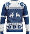 JAP Christmas Kersttrui voor kinderen (maat 122/128) - 100% Gerecycled - Kriebelt niet - Kerstcadeau - Foute Kersttrui jongens en meisjes (7/8 jaar) - Classic one - Blauw