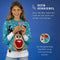 JAP Christmas Kersttrui voor kinderen (maat 146/152/158) - 100% Gerecycled - Kriebelt niet - Kerstcadeau - Foute Kersttrui jongens en meisjes (11/13 jaar) - Rudolf het Rendier - Licht blauw
