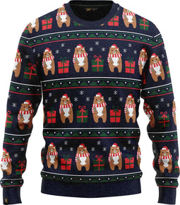 JAP Foute kersttrui - Beer met geschenk - Kerstcadeau volwassenen - Dames en heren - Kerst - 4XL - Donker blauw