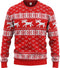 JAP Foute kersttrui - Hipster rendier met motieven - Kerst - Dames en heren - Kerstcadeau - L - Rood