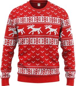 JAP Foute kersttrui - Hipster rendier met motieven - Kerst - Dames en heren - Kerstcadeau - M - Rood