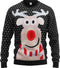 JAP Foute kersttrui - Rudolf met 3D neus voor volwassenen - Kerst - Dames en heren - Kerstcadeau - L - Zwart