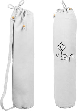 JAP Sports - Yogamat tas - Universeel - Sporttas met trekkoord - Voorzien van draagriem - BCI Katoen - Wit