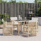 Tuinstoelen 4 st met kussens poly rattan beige