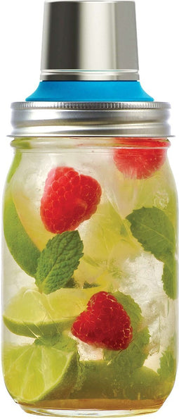 Jar Ware Cocktail Shaker - Voor Mason Jars - Herbruikbare & Universele - Blauw