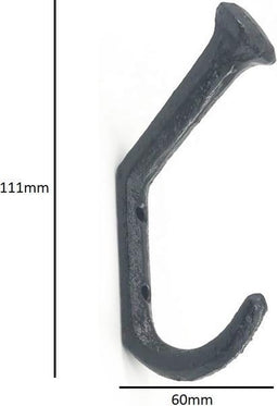 Jashaak Spijker Zwart + 2 schroeven en pluggen | 11cm | Ophanghaken | Gietijzer | Ophanghaak | Landelijke Haak | Kapstokhaak | Handdoek haak | Boeren | Kapstok haken | Handdoekhouder | Kapstokhaken | Kapstokken |Haak Zwart | Landelijk