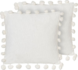 JASMINE - Sierkussen set van 2 - Wit - 45 x 45 cm - Polyester