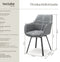 tectake® Draaibare Eetkamerstoel Alicon - Gestoffeerd - Comfortabele 360° Draaiing