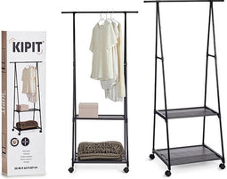 Jasstandaard met Wielen Zwart Metaal (85 x 45 x 157 cm)